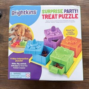 Brightkins surprise party Interactive Treat Puzzle for Dogs kibble NWOT